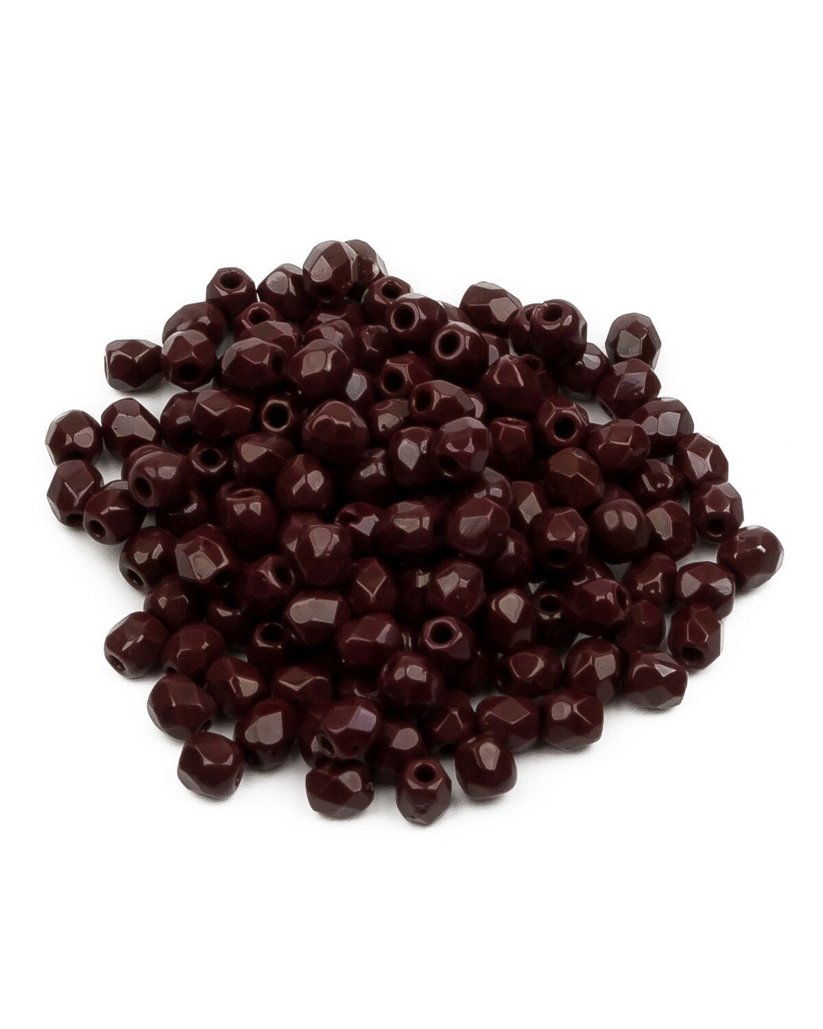 

Стеклянные чешские бусины Fire polished beads ганеные круглые р-р 3 мм цвет 13510 150шт, Красный, FP-3