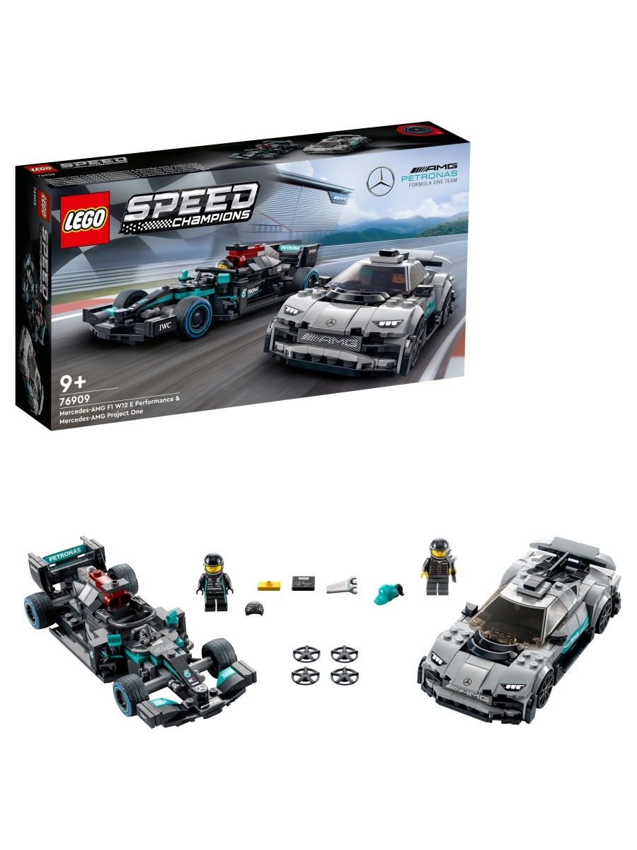 Конструктор LEGO Speed Champions 76909 Mercedes-AMG F1 W12 E Performance и Project One конструктор lego speed champions пункт техобслуживания mclaren mercedes 75911