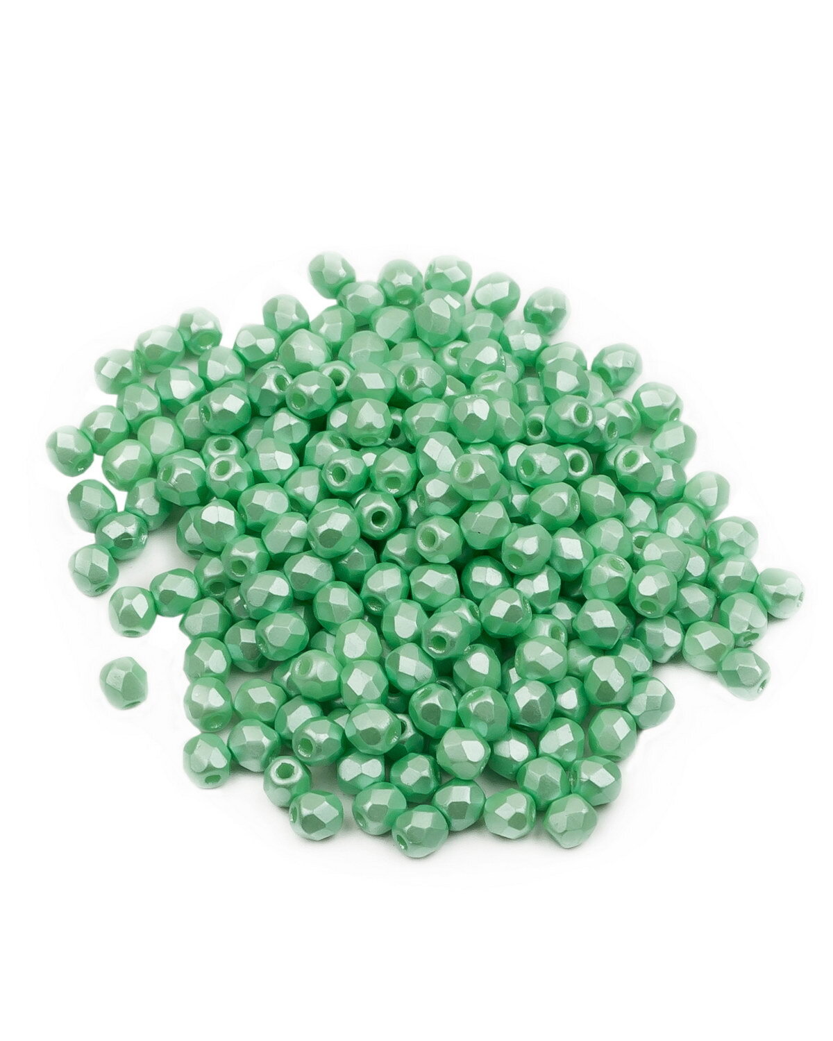 

Стеклянные чешские бусины ганеные круг р-р 3 мм Alabaster Pastel Lt.Green 250шт, Зеленый, FP-3