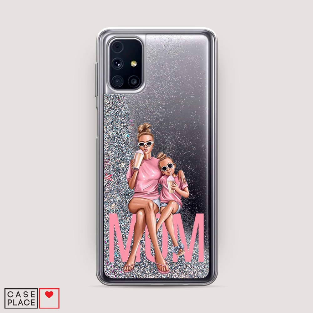 фото Жидкий чехол с блестками "синий ловец снов акварель" на samsung galaxy m31 awog