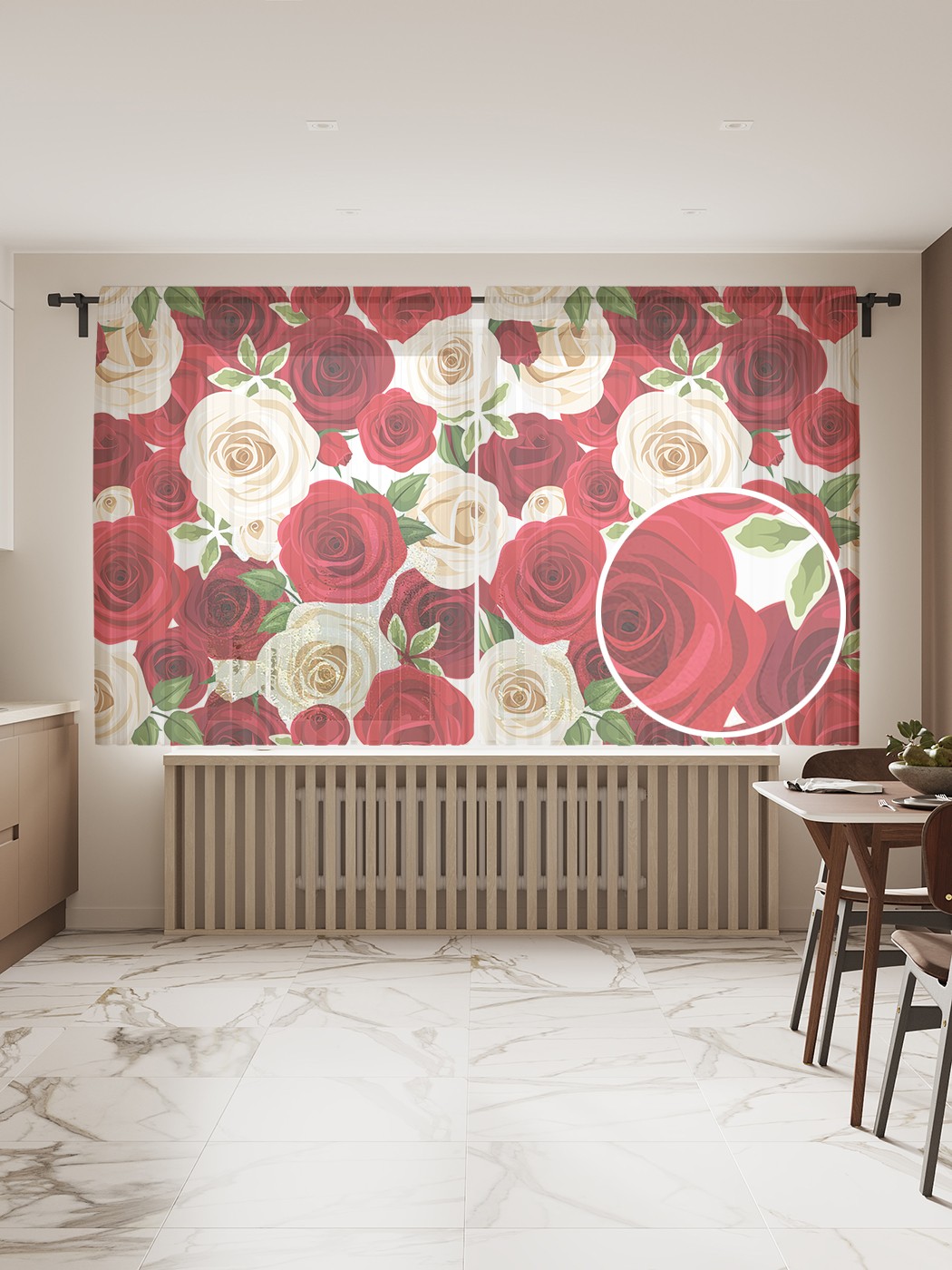 

Фототюль JoyArty "Галактика роз", 145x180 см (2 полотна со шторной лентой + 50 крючков), Галактика роз