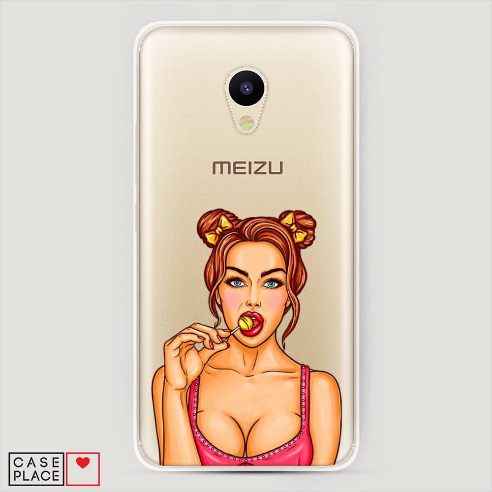 

Чехол Awog на Meizu M5c "Вкусный леденец", Бежевый;коричневый;розовый