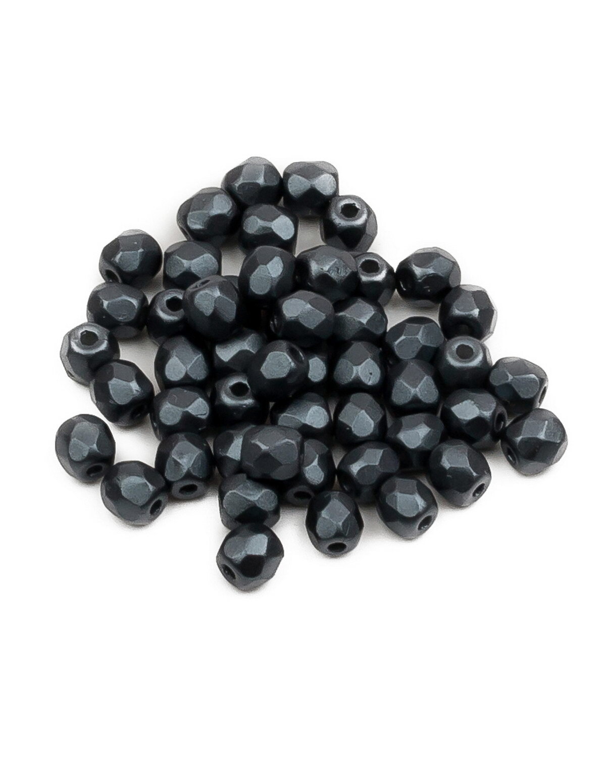 

Стеклянные чешские бусины ганеные круг р-р 3 мм Alabaster Pastel Dark Grey 50шт, Черный, FP-3