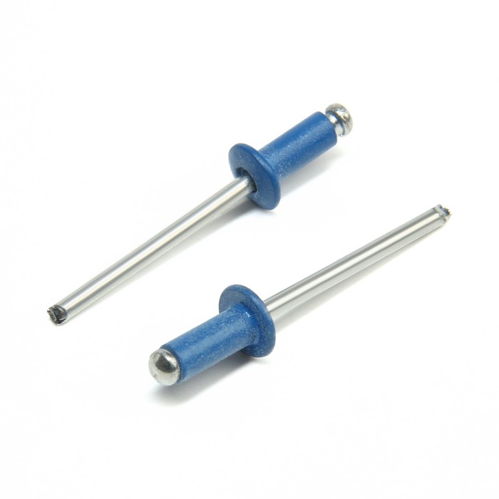 Заклёпки ТУНДРА 9624159, вытяжные, алюминий-сталь, 4 х 10 мм, цвет синий 50 шт.