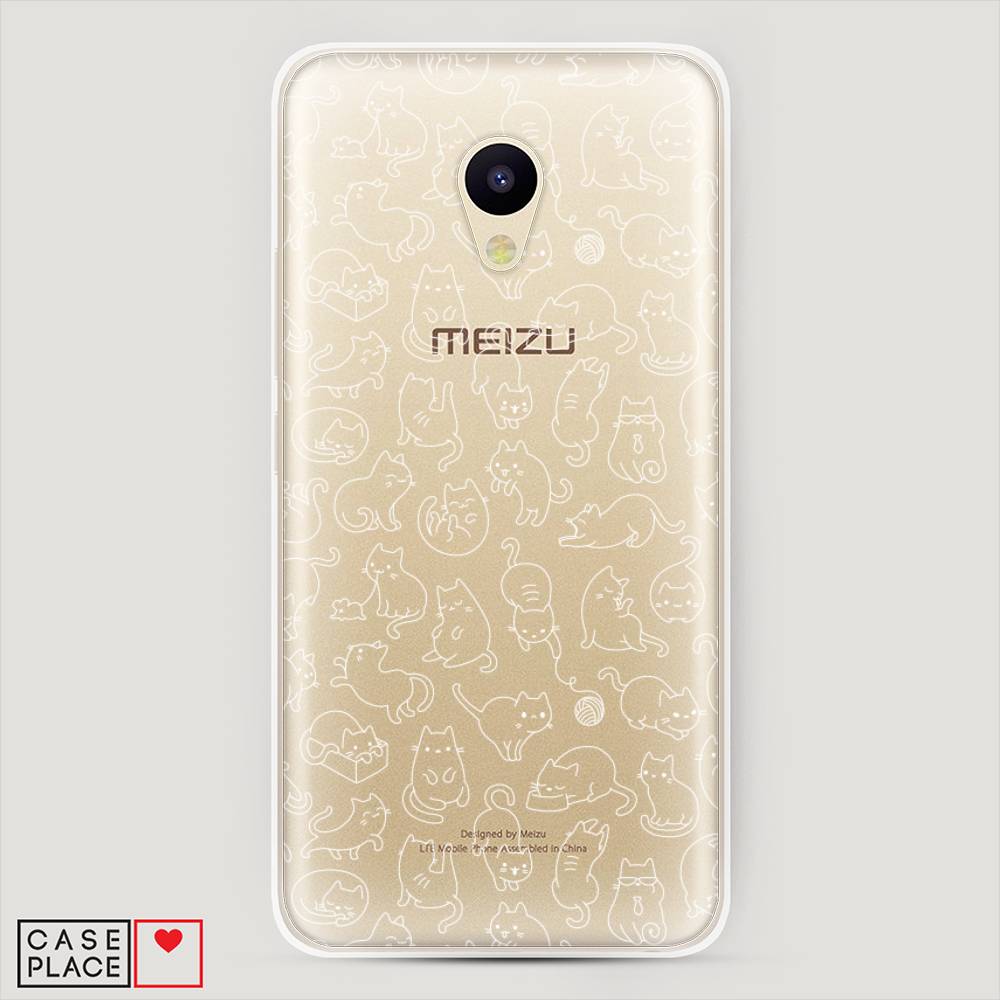 

Чехол Awog на Meizu M5c "Шкодливые котики", Черный;белый;серый, 72350-2