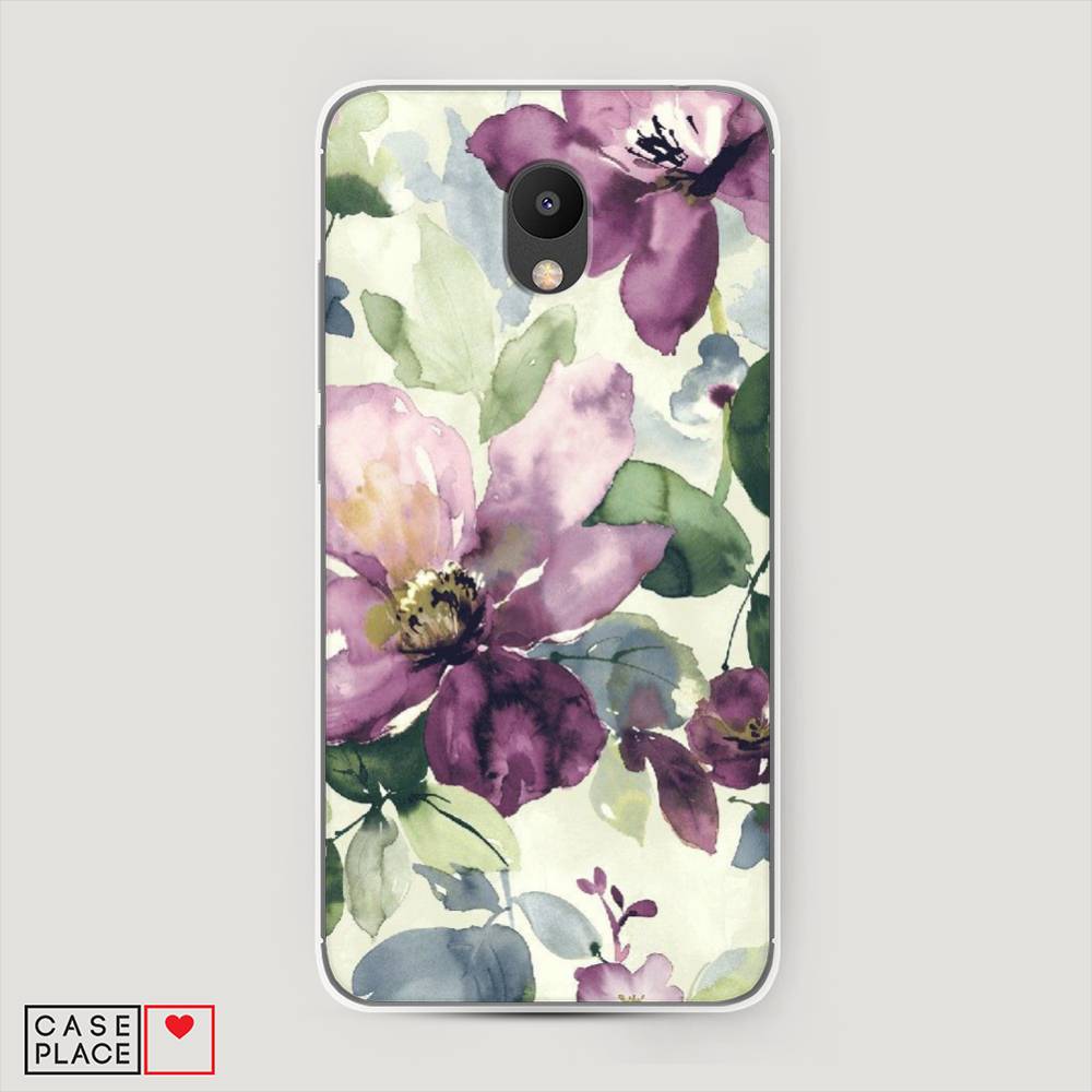 

Чехол Awog на Meizu M6 "Сиреневые цветы-акварель", Фиолетовый, 72050-10