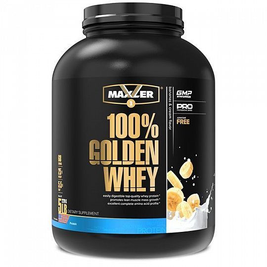 фото Протеин maxler 100% golden whey, 2270 г, banana & cream