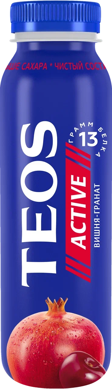 Йогурт Teos Active с вишней и гранатом, 1,8%, 260 г