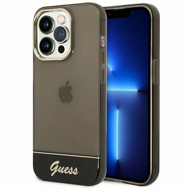 

Чехол Guess Camera Outline Translucent для iPhone 14 Pro Max черный, PC/TPU