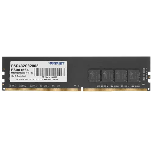 

Модуль памяти Patriot DDR4 DIMM 32Gb 3200МГц CL22 (PSD432G32002)