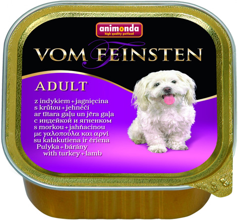 Консервы для собак Animonda Vom Feinsten Adult, с индейкой и ягненком, 22шт по 150г