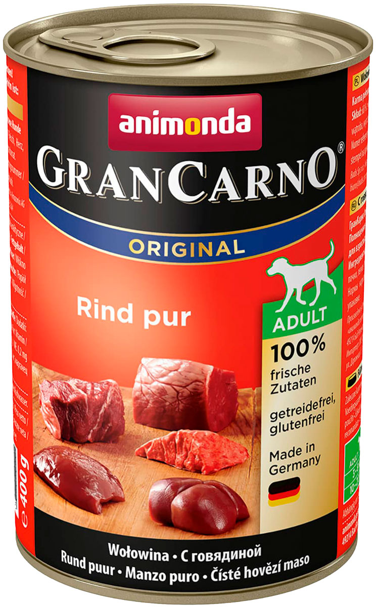фото Консервы для собак animonda gran carno original adult, с говядиной, 6шт по 400г