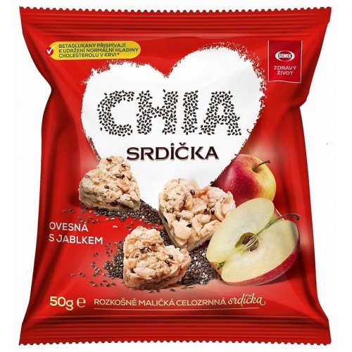 

Мини-снеки Semix мюсли овсяные сердечки яблоко и семена чиа 10*50 г, МИНИ-СНЕКИ МЮСЛИ ОВСЯНЫЕ СЕРДЕЧКИ ЯБЛОКО&СЕМЕНА ЧИА SEMIX 10Х50Г