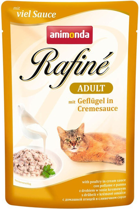 фото Влажный корм для кошек animonda rafine adult, с птицей в сливочном соусе, 12шт по 100г