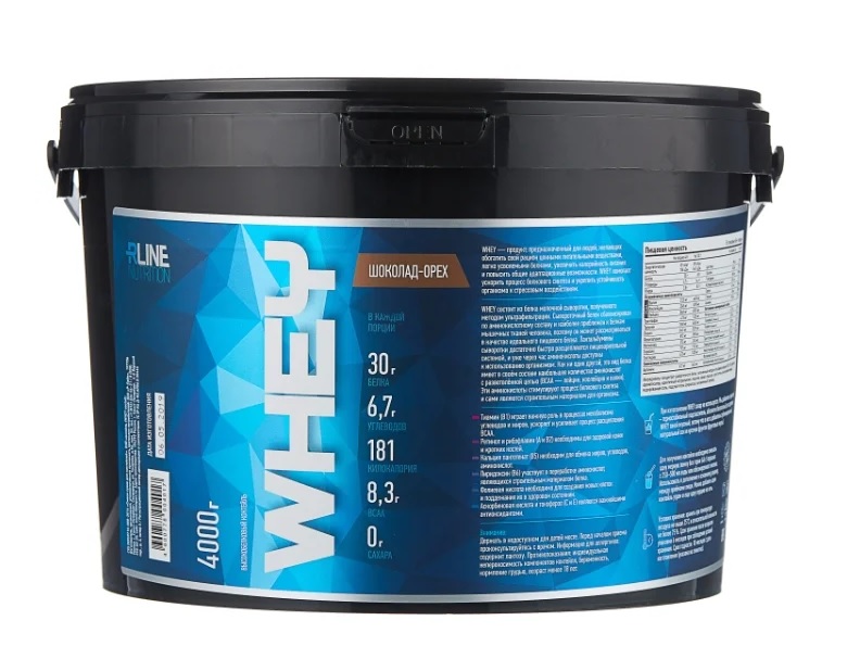 фото Протеин rline whey, 4000 г, шоколад-орех