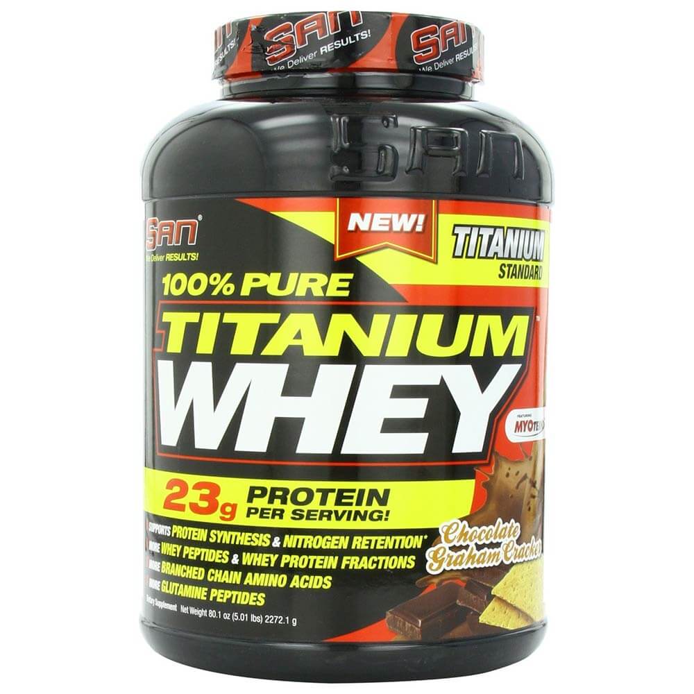 Протеин 100% Pure Titanium Whey SAN, шоколадное бисквитное печенье, 2270 гр.