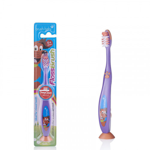 Детская зубная щётка Brush-Baby FlossBrush с 6 лет сиреневая щётка для чистки гриля palisad camping 43 см