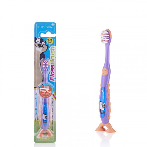 Детская зубная щётка Brush-Baby FlossBrush 3-6 лет сиреневая