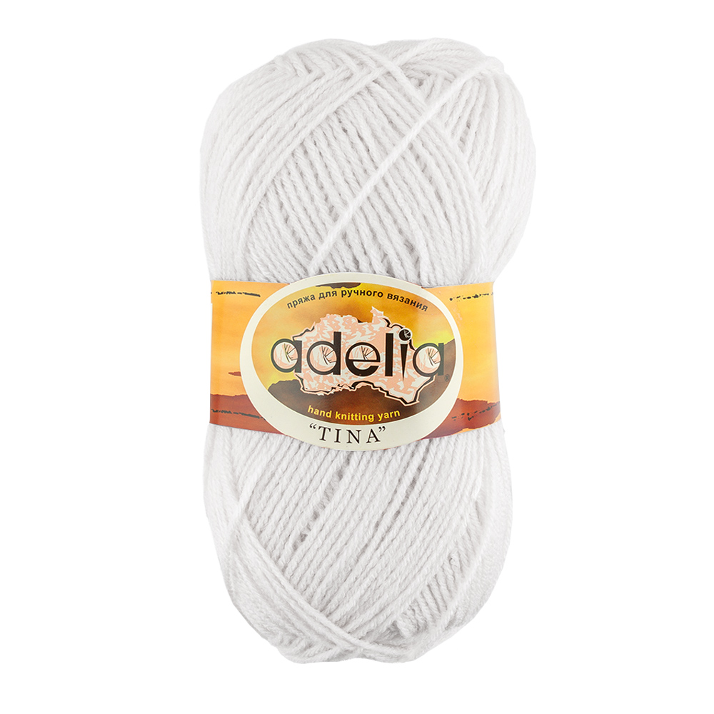 

Пряжа Adelia tina-001 TINA 001 белый, TINA