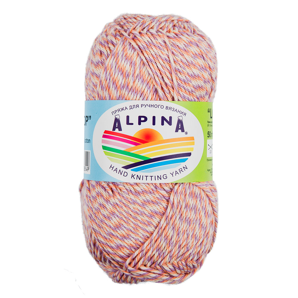 

Пряжа Alpina LOLLIPOP-06 LOLLIPOP 06 сиреневый-розовый-бежевый-коралловый, LOLLIPOP