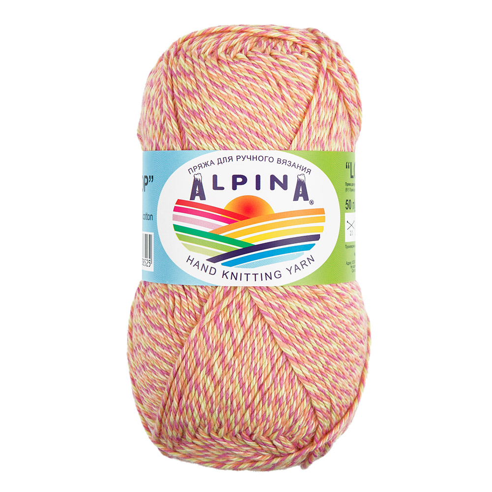 

Пряжа Alpina LOLLIPOP-07 LOLLIPOP 07 салатовый-малиновый-коралловый-персиковый, Оранжевый, LOLLIPOP