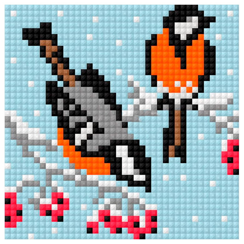 

Алмазная живопись АЛМАЗНОЕ ХОББИ Снегири, магнит Ah5212_10х10 10x10 см