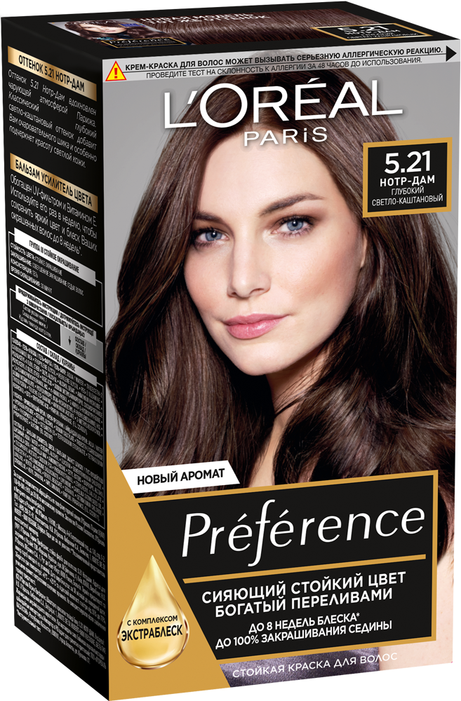 Краска для волос LOreal Paris Preference оттенок 5.21 notre dame deep light chestnut