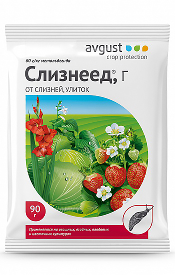 

Средство для защиты от слизней улиток Avgust Слизнеед НК000042 90 г, Слизнеед