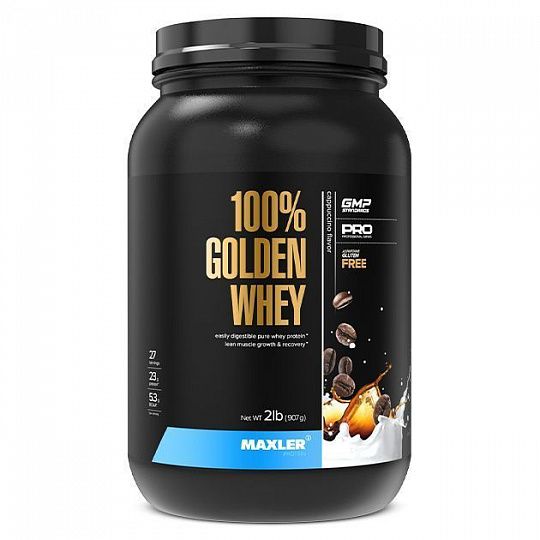 фото Протеин maxler 100% golden whey, 908 г, cappuccino