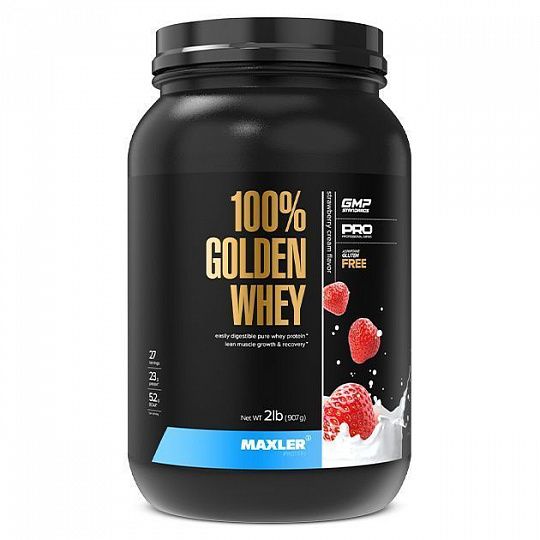 Протеин Maxler 100% Golden Whey, 908 г, strawberry cream