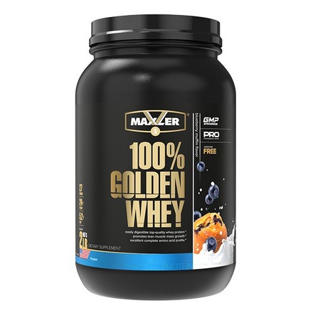 фото Протеин maxler 100% golden whey, 908 г, blueberry muffin