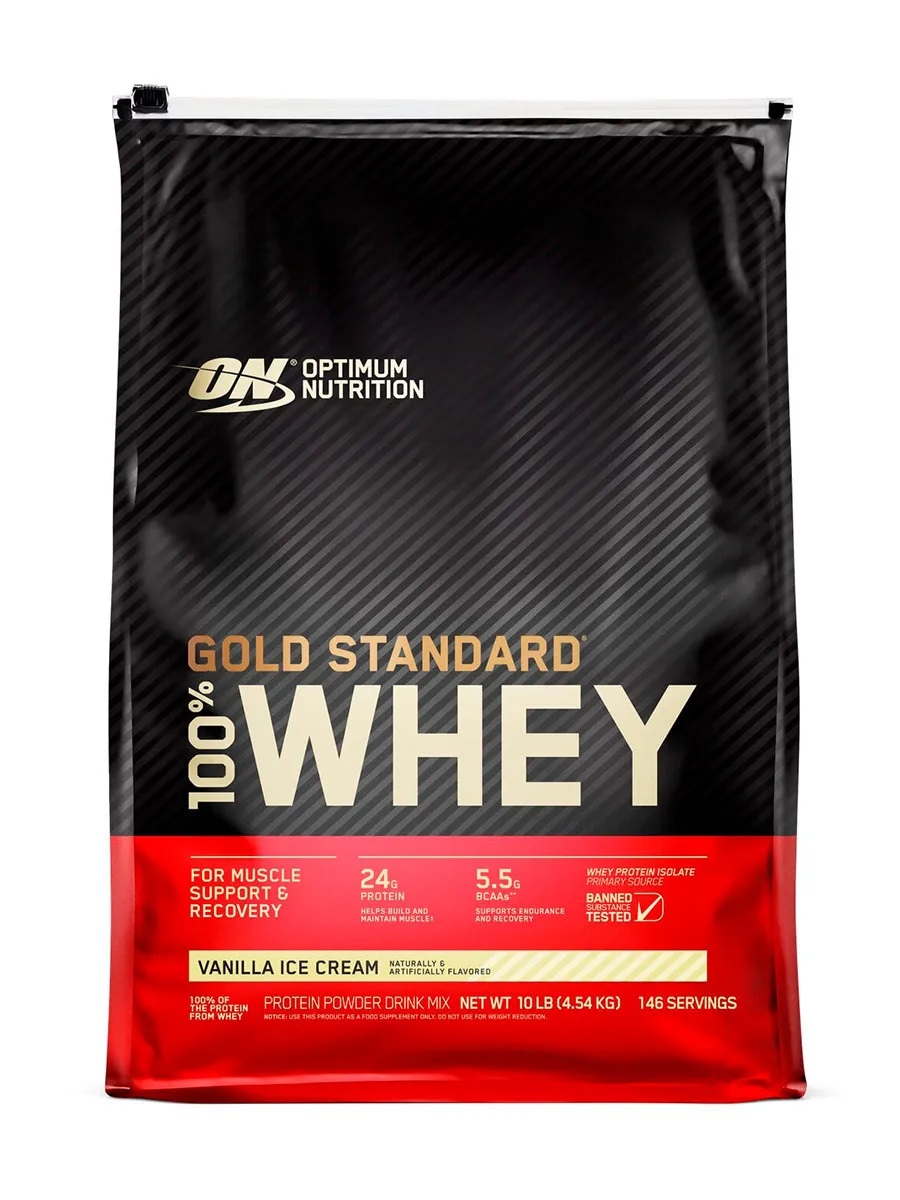 фото Протеин optimum nutrition 100% whey gold standard, 4540 г, vanilla ice-cream