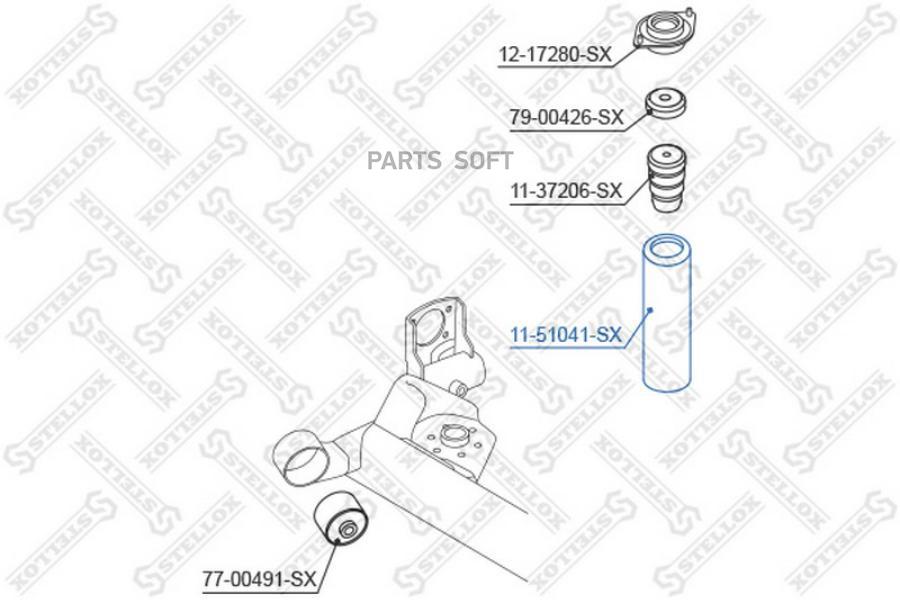 

11-51041-SX_пыльник амортизатора заднего!\ Hyundai Getz 02>, KIA Picanto 04>