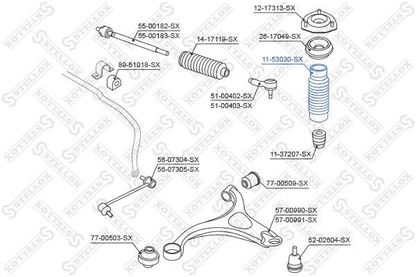 

11-53030-SX_пыльник амортизатора заднего!\ KIA Sportage 04>