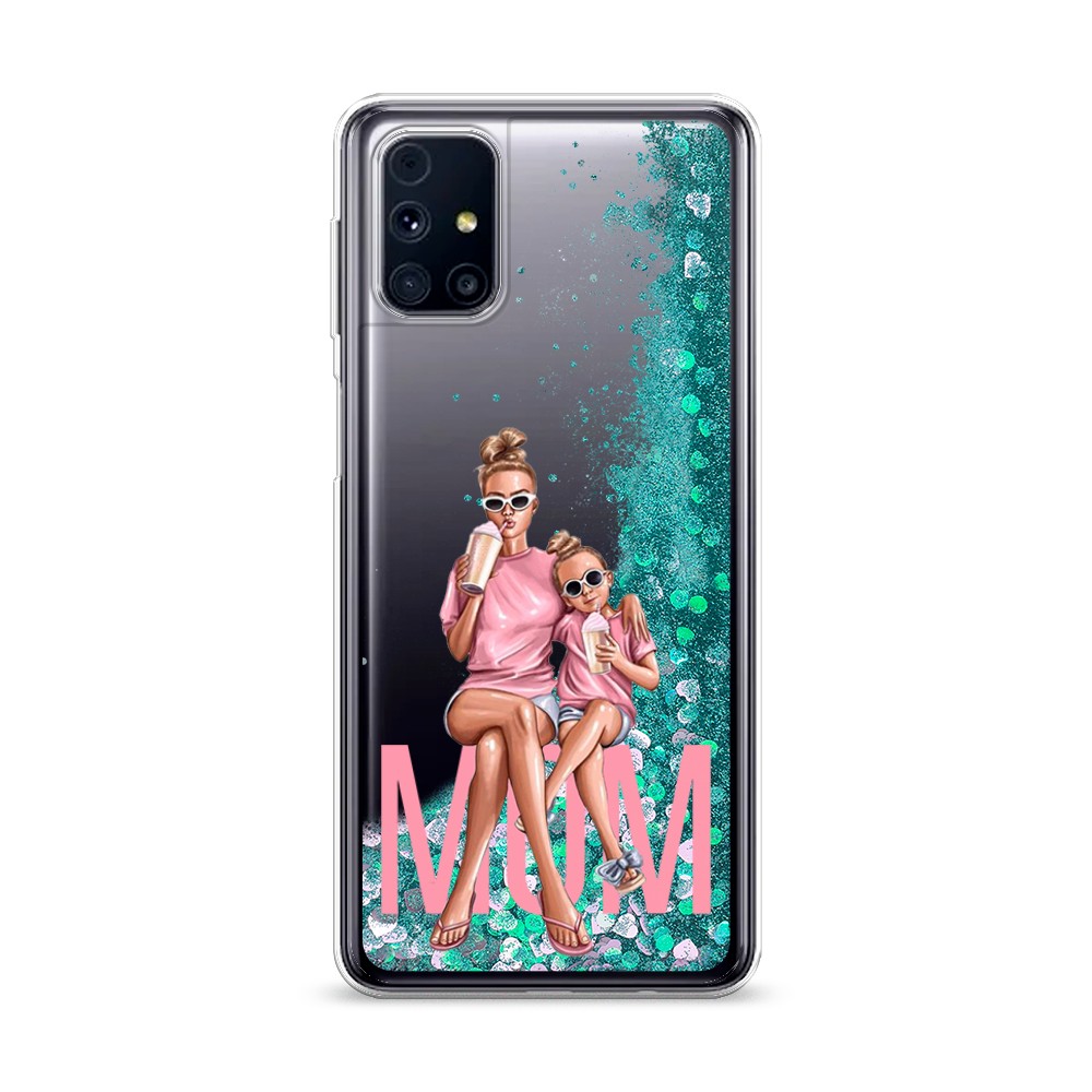 фото Жидкий чехол с блестками "синий ловец снов акварель" на samsung galaxy m31 awog