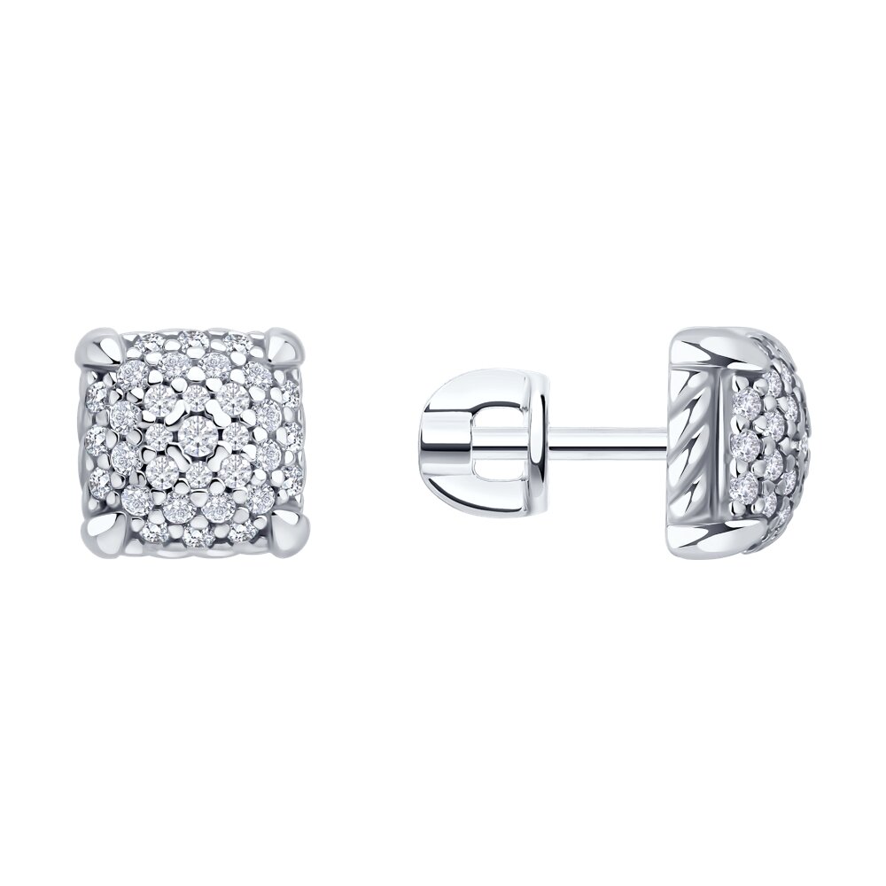 

Серьги пусеты из серебра SOKOLOV 94027015, фианит, 94027015