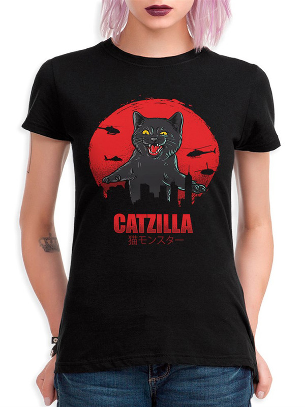 

Футболка женская DreamShirts Studio Котик Годзилла / Котзилла / Godzilla черная 3XL, Черный, Котик Годзилла / Котзилла / Godzilla