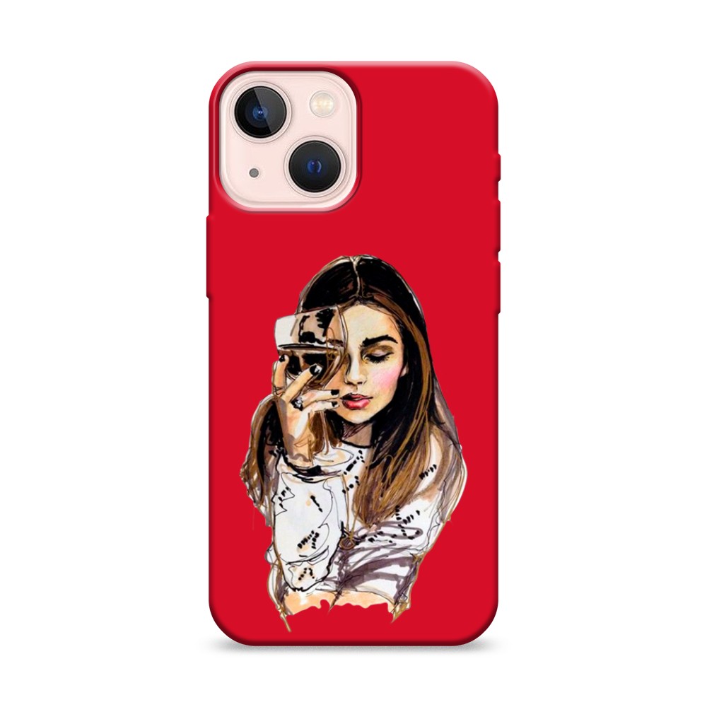 

Чехол Awog на Apple iPhone 13 mini / Айфон 13 mini "Девушка с бокалом", Разноцветный, 14153-1