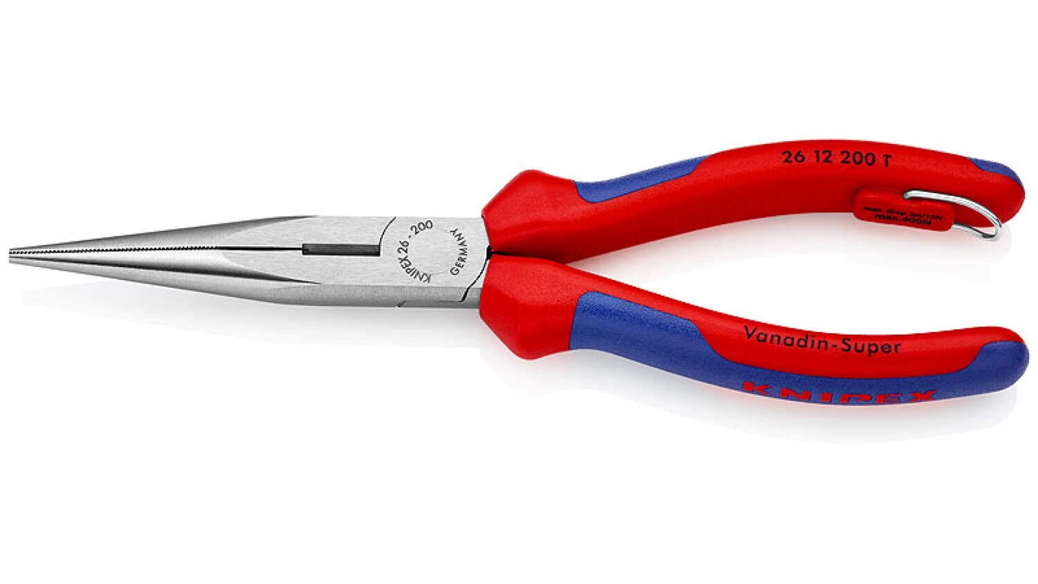 Длинногубцы Knipex с режущими кромками, 200 мм, фосфатированные, 2-комп ручки