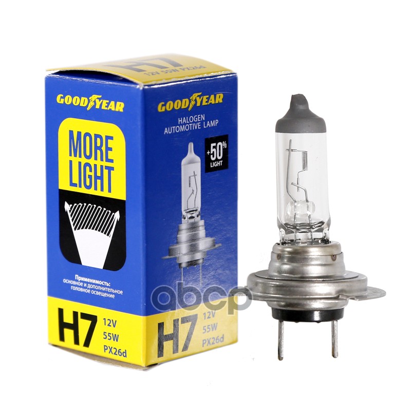 

"Лампа Галоген.Н7 12/55w Goodyear More Light" GOODYEAR арт. GY017124