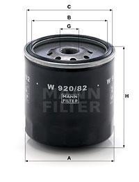

Фильтр масляный двигателя MANN-FILTER W920/82, W 920/82