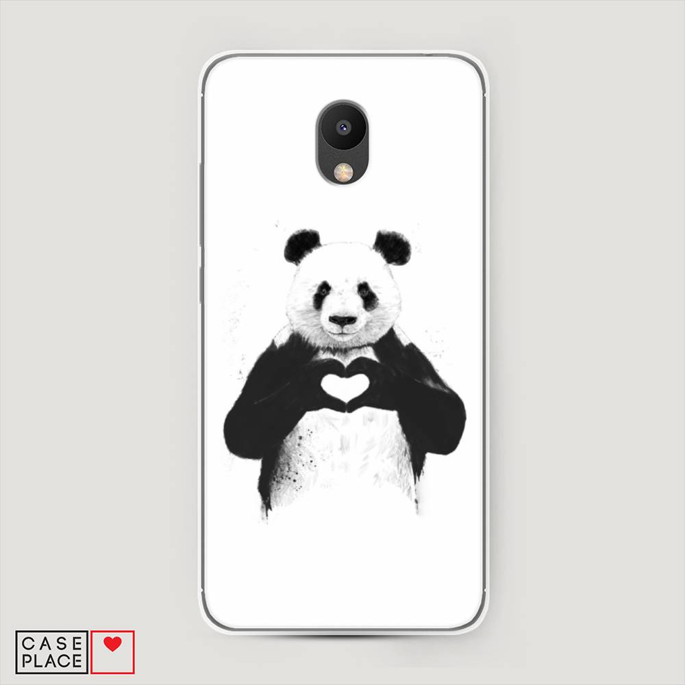 

Чехол Awog на Meizu M6 "Панда love", Серебристый, 72050-10