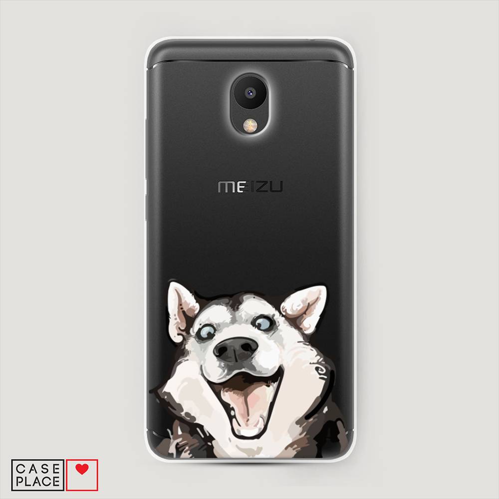

Чехол Awog на Meizu M6 "Радостный хаски", Белый;голубой;черный, 72050-1