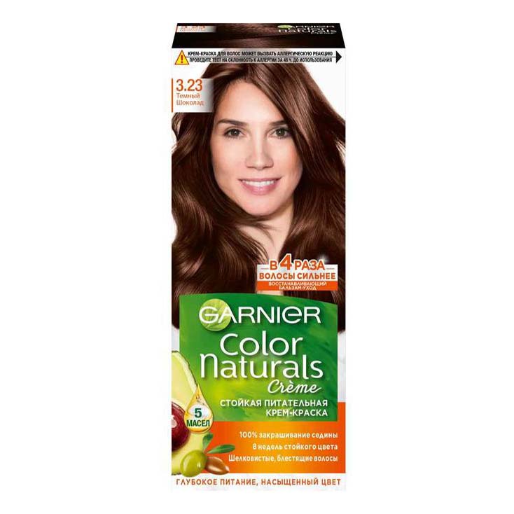 фото Краска для волос garnier color naturals creme 3.23 темный шоколад 150 мл