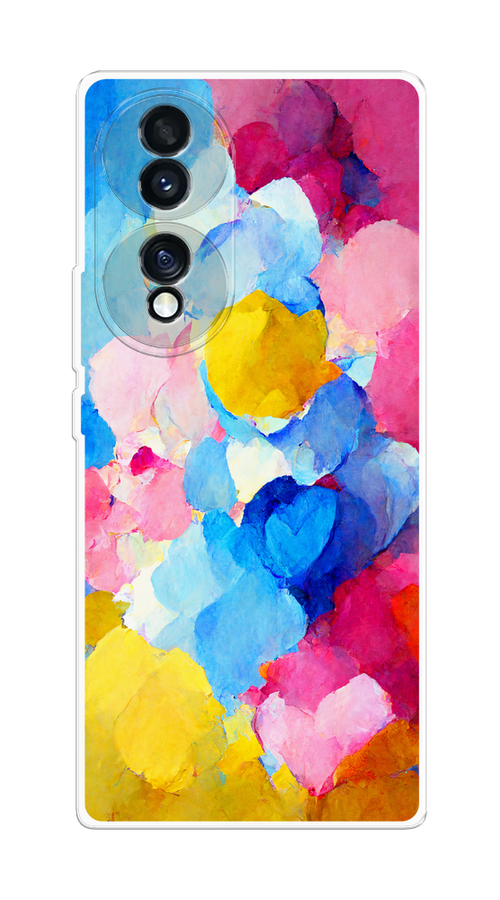 

Чехол Homey на Honor 70 "Яркие пятна", Синий;голубой;желтый;розовый, 6108250-1