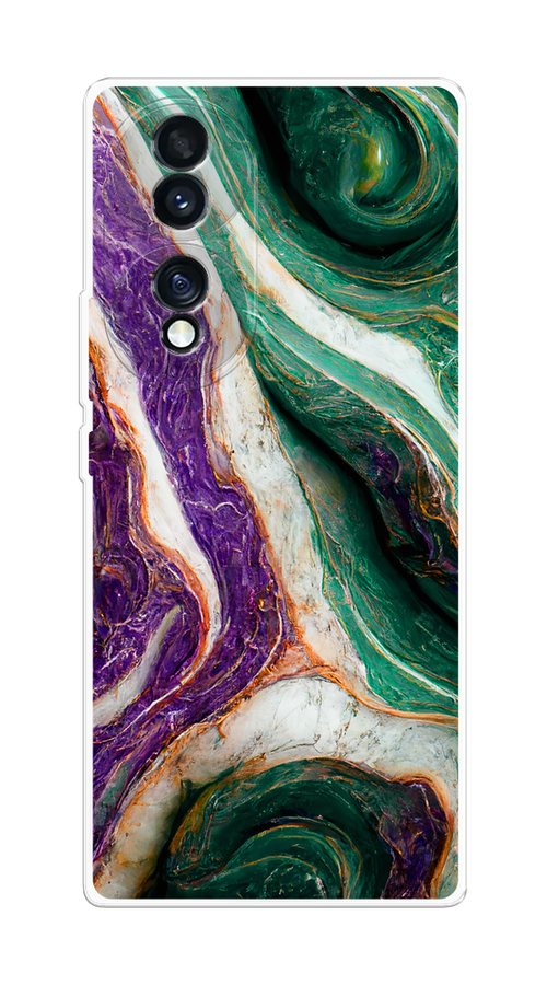 

Чехол Homey на Honor 70 "Фиолетово-зеленый мрамор", Зеленый;фиолетовый, 6108250-1