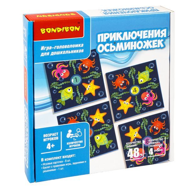 

Настольная игра-головоломка ПРИКЛЮЧЕНИЯ ОСЬМИНОЖЕК Играй Думай Учись Bondibon