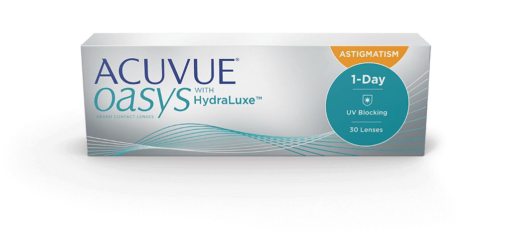 Купить Контактные линзы Acuvue Oasys 1-Day with HydraLuxe for Astigmatism 30 линз +0, 75/-1, 75/170