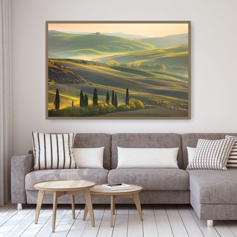 

Постер на холсте ПолиЦентр Весна Закат В Тоскане Италия 70х50 см, ВеснаЗакатВТосканеИталияГоризонтальный