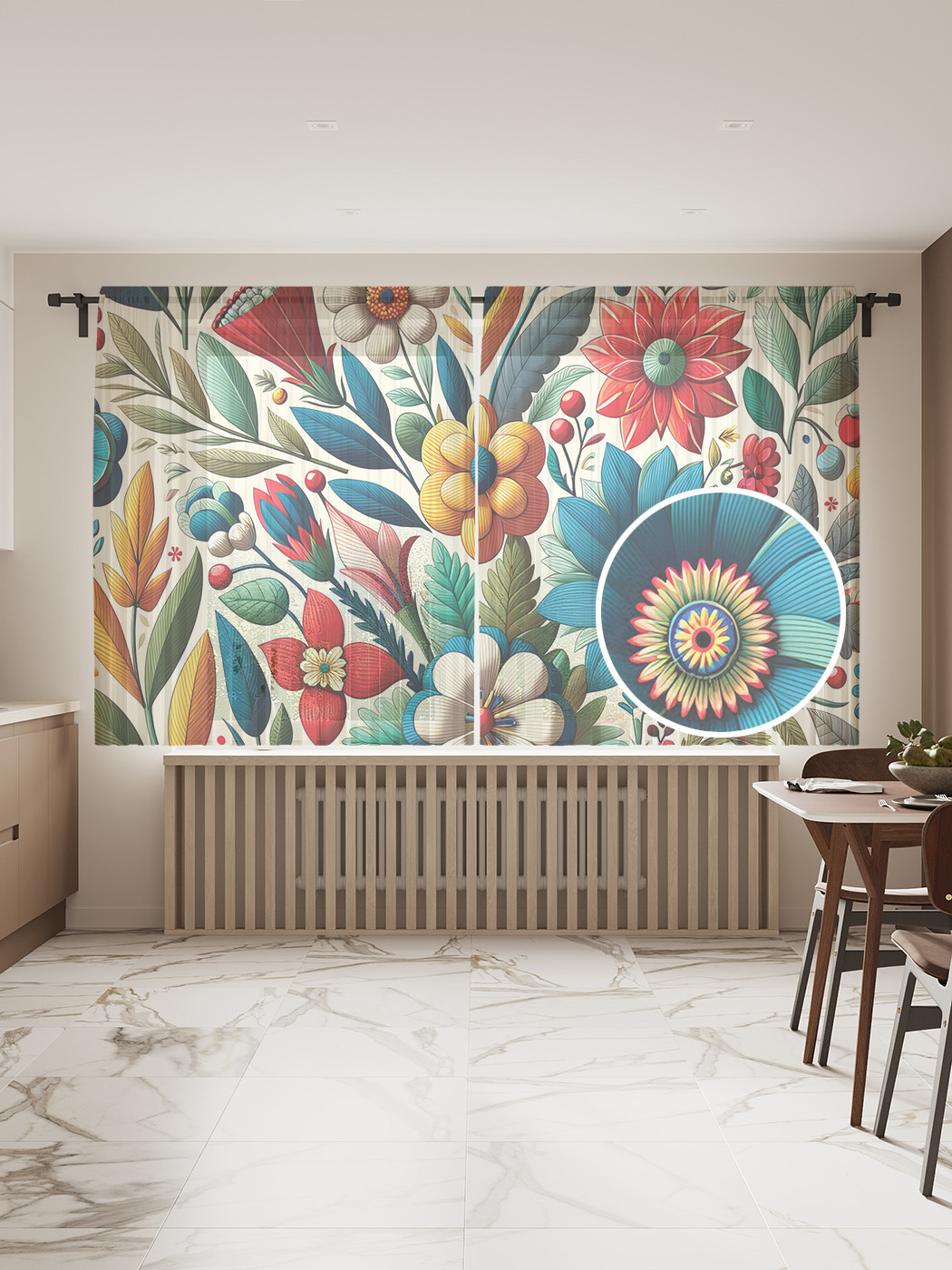 

Тюль JoyArty Петриковская роспись 145х180, tul_sd1693_145x180